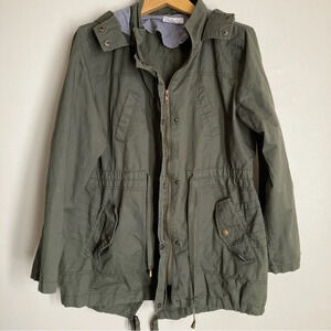 Korve Women's Army Green Utility Jacket 100% Cotton Size Medium